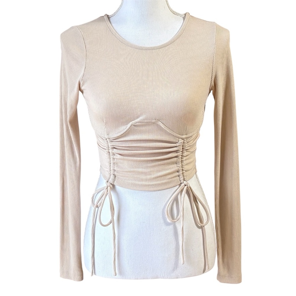 Princess Polly Stormi Ruched Underwire Drawstring Crop Top Corset Detail Size 4 - Picture 3 of 11